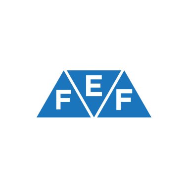Beyaz arkaplanda EFF üçgen şekil logosu tasarımı. EFF yaratıcı harf logosu kavramı.