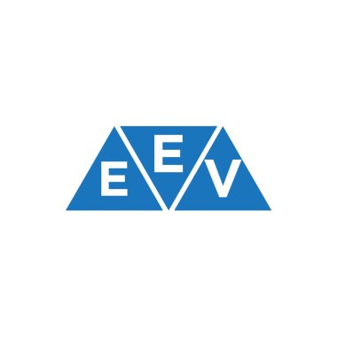 Beyaz arkaplanda AÇV üçgen şekil logosu tasarımı. AÇV yaratıcı harf logosu kavramı.