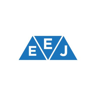 Beyaz arkaplanda AÇJ üçgen şekil logosu tasarımı. AÇJ yaratıcı harflerin baş harfleri logo kavramı.