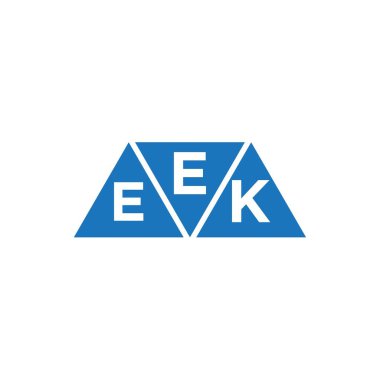 Beyaz arka planda EEK üçgen logo tasarımı. EEK yaratıcı harf logosu kavramı.