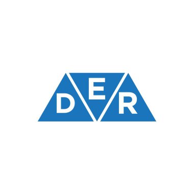 Beyaz arkaplanda EDR üçgen şekil logosu tasarımı. EDR yaratıcı harflerin baş harfleri logo kavramı.
