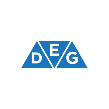 Beyaz arkaplanda EDG üçgen şekil logosu tasarımı. EDG yaratıcı harflerin baş harfleri logo kavramı.