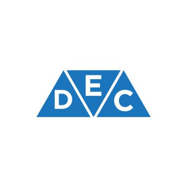 Beyaz arka planda EDC üçgen şekil logosu tasarımı. EDC yaratıcı harflerin baş harfleri logo kavramı.