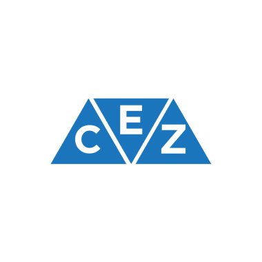 Beyaz arkaplanda ECZ üçgen şekil logosu tasarımı. ECZ yaratıcı harflerin baş harfleri logo kavramı. Beyaz arkaplanda ECZ üçgen şekil logosu tasarımı. ECZ yaratıcı harf logosu kavramı.