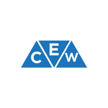 Beyaz arkaplanda ECW üçgen şekil logosu tasarımı. ECW yaratıcı harflerin baş harfleri logo kavramı.