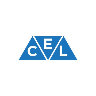 Beyaz arkaplanda ECL üçgen şekil logosu tasarımı. ECL yaratıcı harf logosu kavramı.