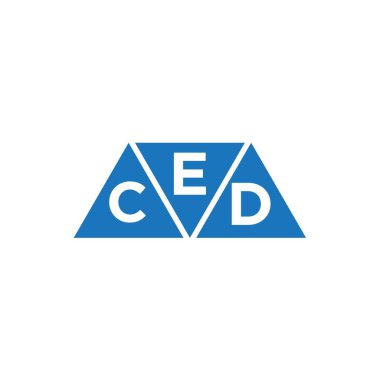 Beyaz arkaplanda ECD üçgen şekil logosu tasarımı. ECD yaratıcı harflerin baş harfleri logo kavramı.