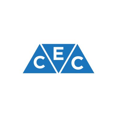 Beyaz arkaplanda ECC üçgen şekil logosu tasarımı. ECC yaratıcı harflerin baş harfleri logo kavramı.