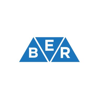 Beyaz arkaplanda EBR üçgen şekil logosu tasarımı. EBR yaratıcı harflerin baş harfleri logo kavramı.