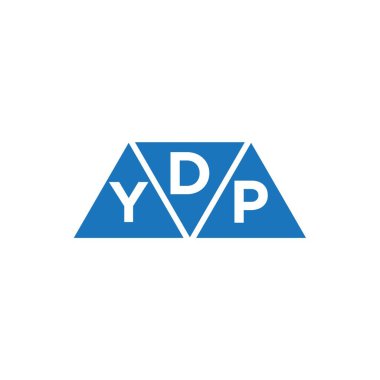 Beyaz arkaplanda DYP üçgen şekil logosu tasarımı. DYP yaratıcı harflerin baş harfleri logo kavramı.