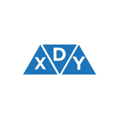 Beyaz arkaplanda DXY üçgen şekil logosu tasarımı. DXY yaratıcı harflerin baş harfleri logo kavramı.