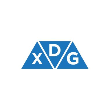 Beyaz arkaplanda DXG üçgen şekil logosu tasarımı. DXG yaratıcı harflerin baş harfleri logo kavramı.