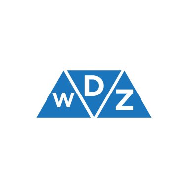 Beyaz arkaplanda DWZ üçgen şekil logosu tasarımı. DWZ yaratıcı harflerin baş harfleri logo kavramı.