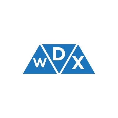 Beyaz arkaplanda DWX üçgen şekil logosu tasarımı. DWX yaratıcı harflerin baş harfleri logo kavramı.