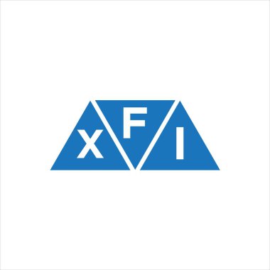 Beyaz arka planda FXI üçgen şekil logosu tasarımı. FXI yaratıcı harflerin baş harfleri logo kavramı.