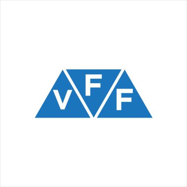 Beyaz arkaplanda FVF üçgen şekil logosu tasarımı. FVF yaratıcı harflerin baş harfleri logo kavramı.