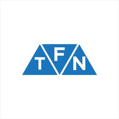 Beyaz arkaplanda FTN üçgen şekil logosu tasarımı. FTN yaratıcı harf logosu kavramı.