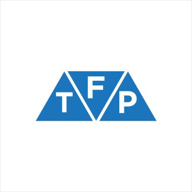 Beyaz arkaplanda FTP üçgen şekil logosu tasarımı. FTP yaratıcı harflerin baş harfleri logo kavramı.