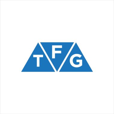 Beyaz arkaplanda FTG üçgen şekil logosu tasarımı. FTG yaratıcı harflerin baş harfleri logo kavramı.