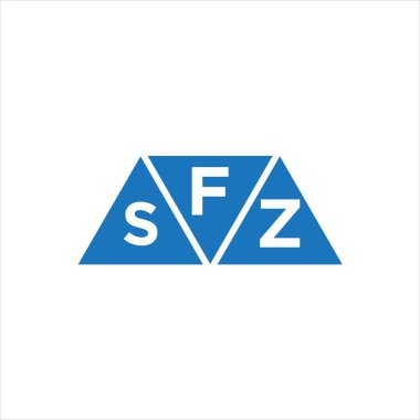 Beyaz arkaplanda FSZ üçgen şekil logosu tasarımı. FSZ yaratıcı harf logosu kavramı.