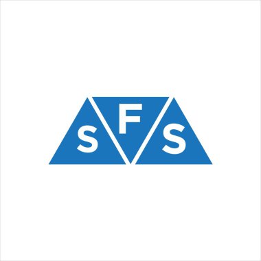 Beyaz arka planda FSS üçgen şekil logosu tasarımı. FSS yaratıcı harflerin baş harfleri logo kavramı.