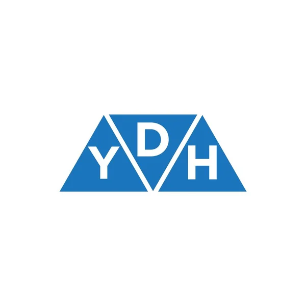 白の背景にDyh三角形のロゴデザイン Dyhクリエイティブイニシャル手紙ロゴコンセプト — ストックベクタ