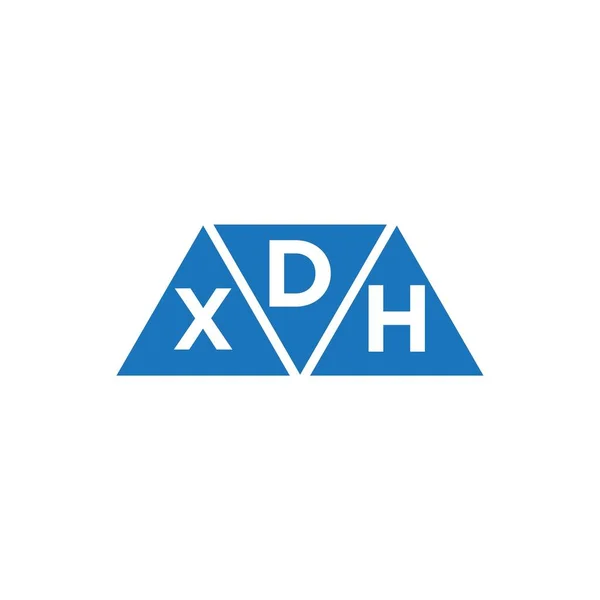 白の背景にDxh三角形のロゴデザイン Dxhクリエイティブイニシャルレターロゴコンセプト — ストックベクタ