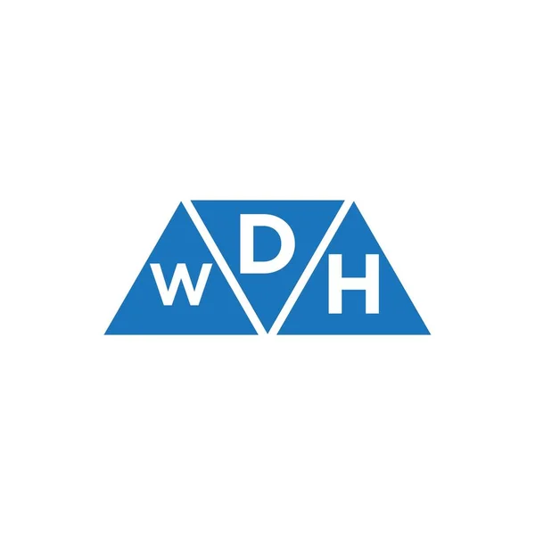 Dwh白い背景に三角形のロゴデザイン Dwhクリエイティブイニシャルレターロゴコンセプト — ストックベクタ