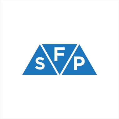 Beyaz arkaplanda FSP üçgen şekil logosu tasarımı. FSP yaratıcı harflerin baş harfleri logo kavramı.