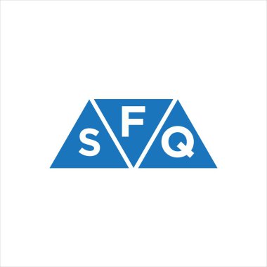 Beyaz arkaplanda FSQ üçgen şekil logosu tasarımı. FSQ yaratıcı harflerin baş harfleri logo kavramı.