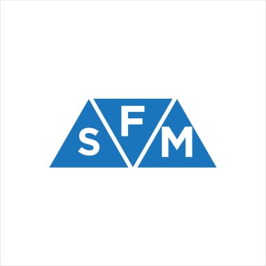 Beyaz arkaplanda FSM üçgen şekil logosu tasarımı. FSM yaratıcı harf logosu kavramı.