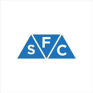 Beyaz arka planda FSC üçgen şekil logosu tasarımı. FSC yaratıcı harflerin baş harfleri logo kavramı.
