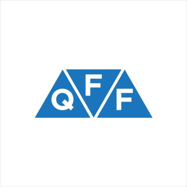 Beyaz arkaplanda FQF üçgen şekil logosu tasarımı. FQF yaratıcı harflerin baş harfleri logo kavramı.