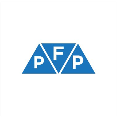 Beyaz arkaplanda FPP üçgen şekil logosu tasarımı. FPP yaratıcı harflerin baş harfleri logo kavramı.