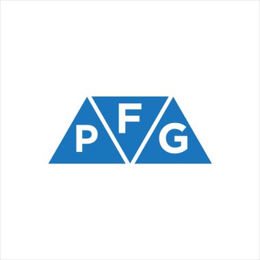 Beyaz arkaplanda FPG üçgen şekil logosu tasarımı. FPG yaratıcı harflerin baş harfleri logo kavramı.