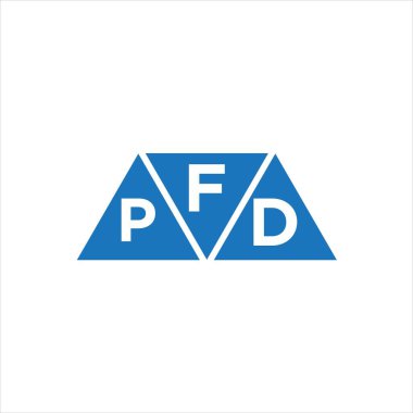 Beyaz arka planda FPD üçgen logo tasarımı. FPD yaratıcı harflerin baş harfleri logo kavramı.