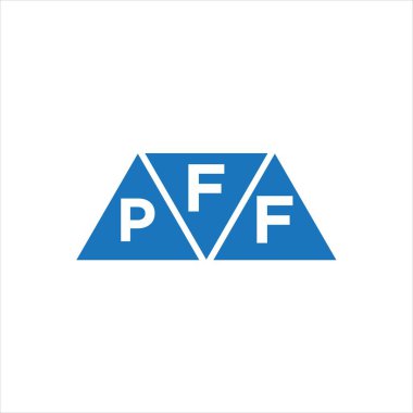 Beyaz arkaplanda FPF üçgen şekil logosu tasarımı. FPF yaratıcı harflerin baş harfleri logo kavramı.