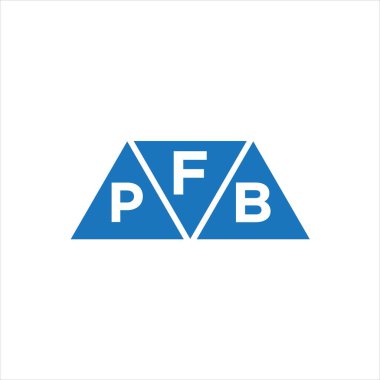 Beyaz arkaplanda FPB üçgen şekil logosu tasarımı. FPB yaratıcı harflerin baş harfleri logo kavramı.