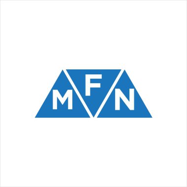 Beyaz arkaplanda FMN üçgen şekil logosu tasarımı. FMN yaratıcı harflerin baş harfleri logo kavramı.