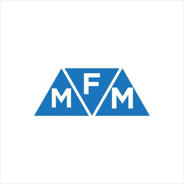 Beyaz arkaplanda FMM üçgen şekil logosu tasarımı. FMM yaratıcı harf logosu kavramı.