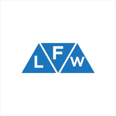 Beyaz arkaplanda FLW üçgen şekil logosu tasarımı. FLW yaratıcı harflerin baş harfleri logo kavramı.