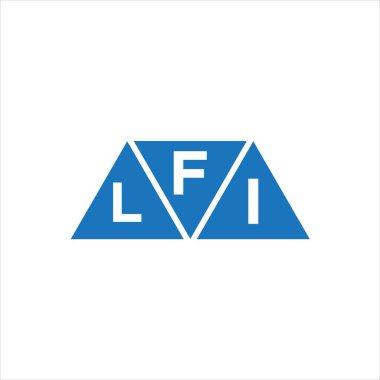 Beyaz arkaplanda FLI üçgen şekil logosu tasarımı. FLI yaratıcı harf logosu kavramı.