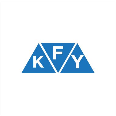 Beyaz arkaplanda FKY üçgen şekil logosu tasarımı. FKY yaratıcı harflerin baş harfleri logo kavramı.
