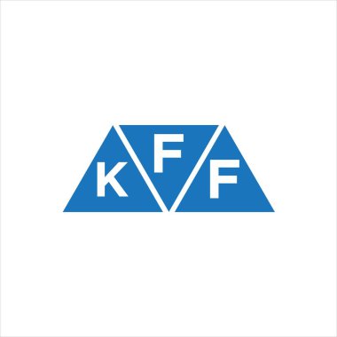 Beyaz arkaplanda FKF üçgen şekil logosu tasarımı. FKF yaratıcı harf logosu kavramı.