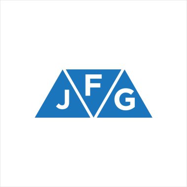 Beyaz arkaplanda FJG üçgen şekil logosu tasarımı. FJG yaratıcı harflerin baş harfleri logo kavramı.