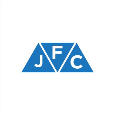 Beyaz arkaplanda FJC üçgen şekil logosu tasarımı. FJC yaratıcı harf logosu kavramı.