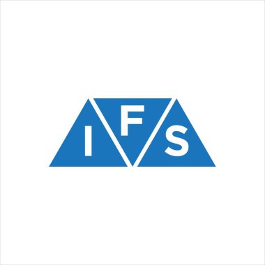 Beyaz arkaplanda FIS üçgen şekil logosu tasarımı. FIS yaratıcı harf logosu kavramı.