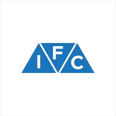 Beyaz arkaplanda FIC üçgen şekil logosu tasarımı. FIC yaratıcı harf logosu kavramı.
