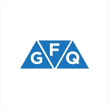 Beyaz arka planda FGQ üçgen şekil logosu tasarımı. FGQ yaratıcı harflerin baş harfleri logo kavramı.