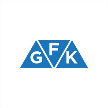 Beyaz arkaplanda FGK üçgen şekil logosu tasarımı. FGK yaratıcı harflerin baş harfleri logo kavramı.